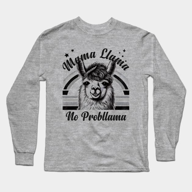 Llama No Prob-llama - Funny & Cute Design Long Sleeve T-Shirt by click2print